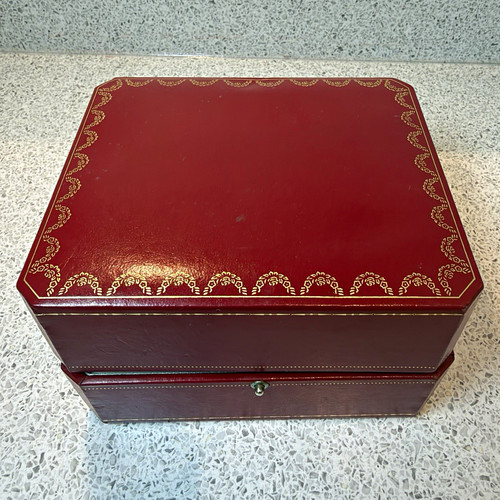Cartier red leather lined ring - cartier,