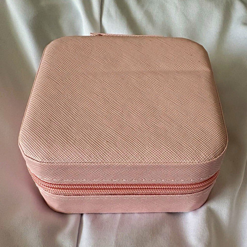 Pink faux leather travel - faux,