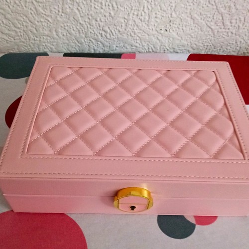 Pink faux leather quilted - faux,