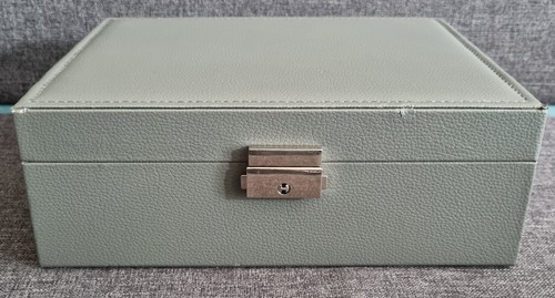 Grey faux leather lidded - grey,