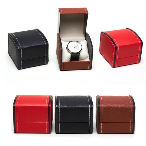 Single grid leather watch - single,