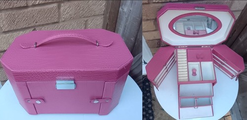 Large pink faux - pink, leather