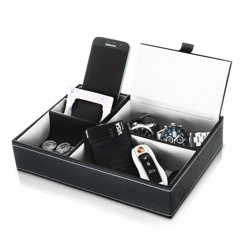 Livivo leather look - leather, tray