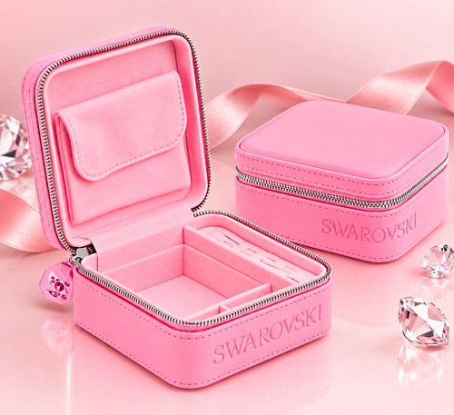 Swarovski pink zip - swarovski, zip-around