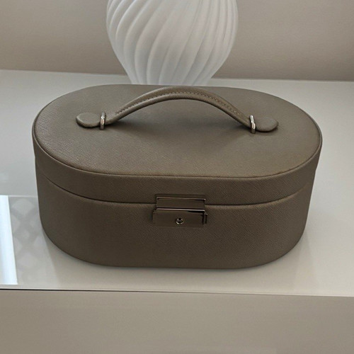 Wolf travel jewellery box - jewellery, oval