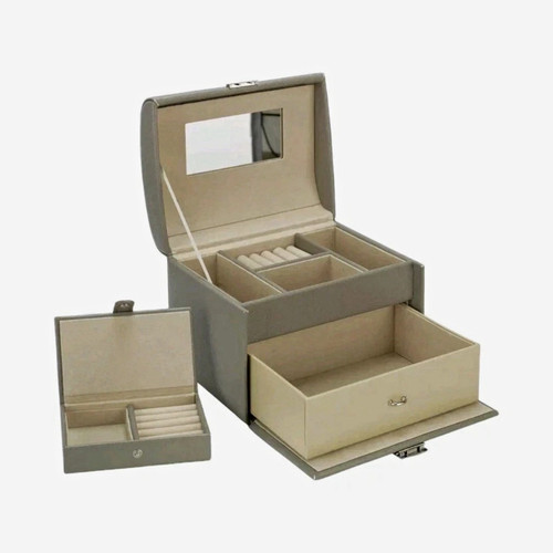 Grey faux leather - faux,