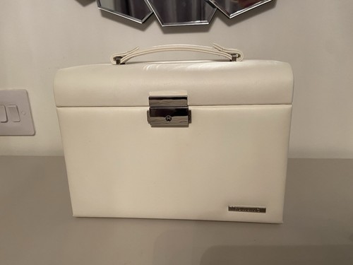 Cream white large faux leather