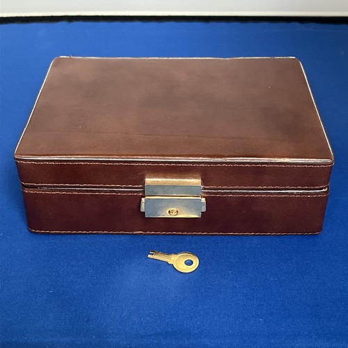 Vintage brown leather lockable
