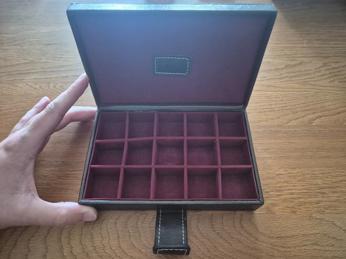 Leather cufflink box - leather,