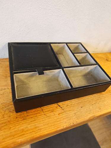 Black grey faux leather - black/grey,