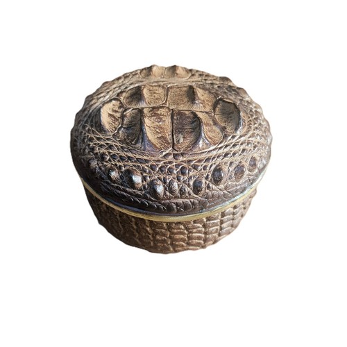Brown faux crocodile leather - brown,