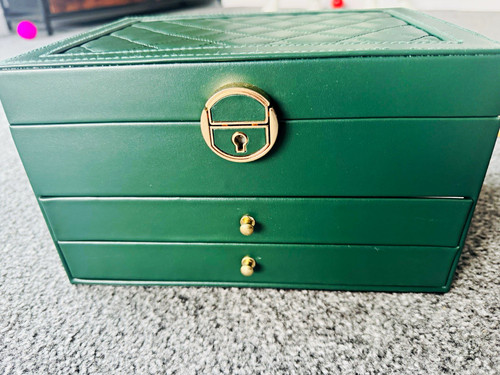 Faux leather jewellery box - leather,