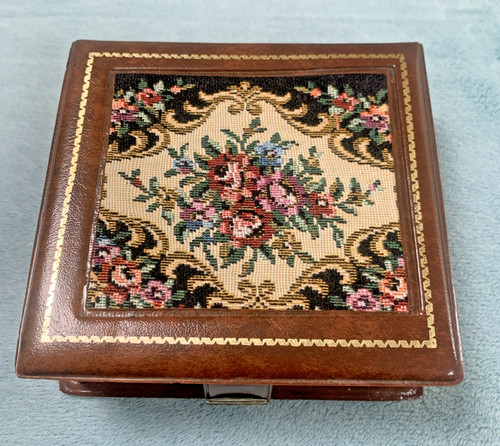 Tapestry top jewellery case