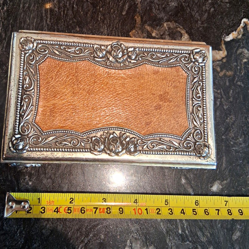 Silver tone metal brown - silver, &