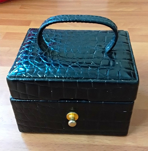 Black faux leather - faux,
