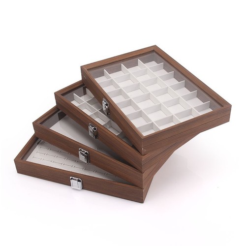 Wooden jewellery box organiser - wooden,