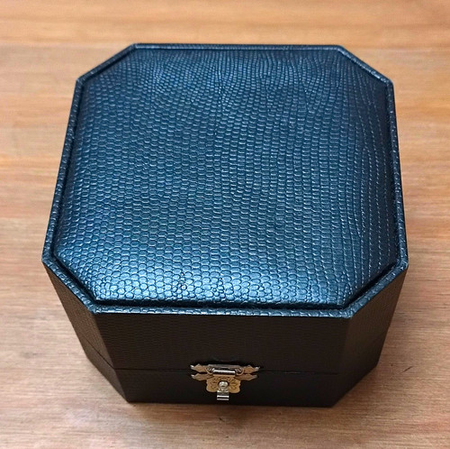 Octagon black faux leather - octagon,