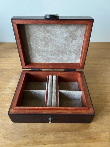 Leather wooden jewellery box - leather,