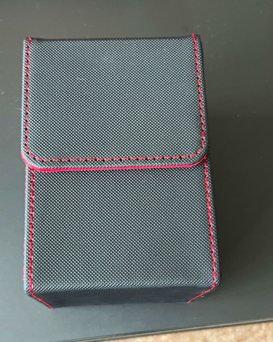 Black faux leather collectible - black,