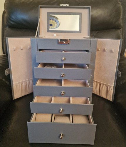Large jewellery box grey - jewellery,