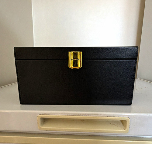Black rectangular faux - faux, leather