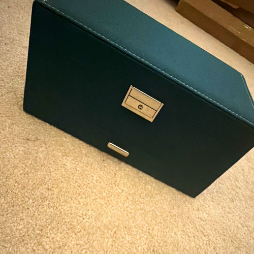 Green faux leather - green, lockable