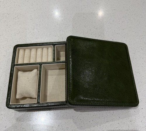 Zara home green leather square - zara,